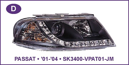 Devil Eye farovi VOLKSWAGEN PASSAT Hrom,crni 01-04